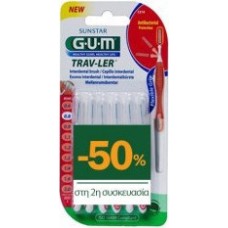 GUM Trav-ler Μεσοδόντια Βουρτσάκια 0.8mm Κόκκινο 2 x 6τμχ