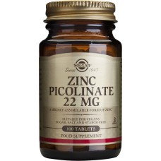 Solgar Zinc Picolinate 22mg 100 ταμπλέτες