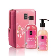 Lavish Santas Cupcakes Shower Gel 500ml & Glitter Body Lotion 300ml